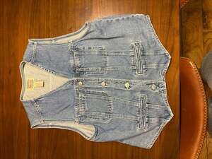 Vintage Kokomo Blue Jeans Light Wash Denim Vest Size Large